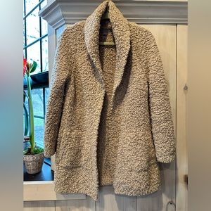 BAREFOOT DREAMS RARE BOUCLE SHERPA LONGLINE NEUTRAL CARDIGAN SIZE SMALL